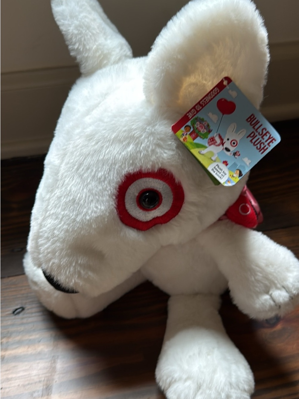 Target Bullseye Plush Dog - White and Red
